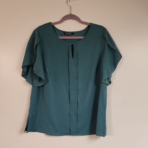 BloomChic Green Boxy Blouse Relaxed Fit